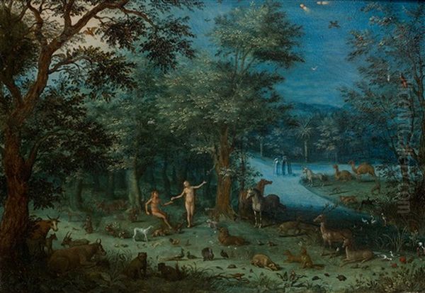 Adam Et Eve Dans Le Jardin D'eden by Jacob Bouttats