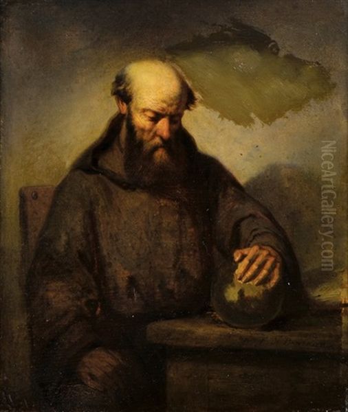 Portrait Of A Monk by Ferdinand de Braekeleer the Elder