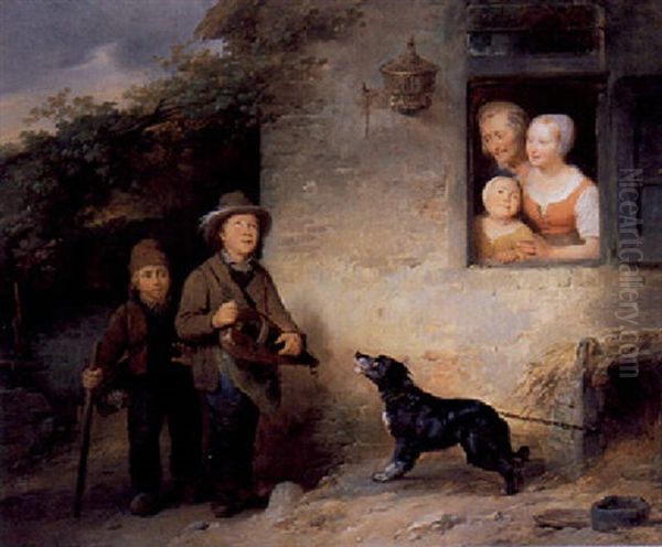 The Little Streetmusicians by Ferdinand de Braekeleer the Elder