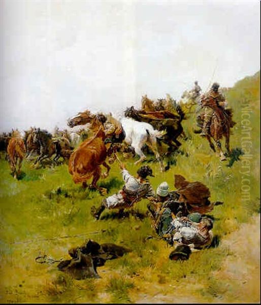 A Skirmish by Jozef Brandt