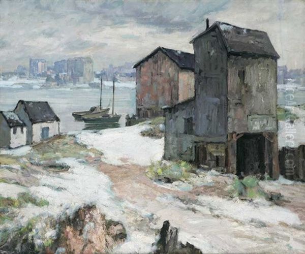 Snow Along The River by Maurice Braun