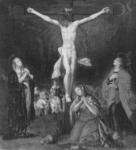 Christus Am Kreuz Mit Maria, Maria Magdalena Und Johannes by Bartholomeus Breenbergh