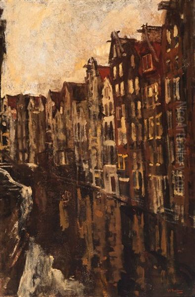 View Of The Oudezijds Achterburgwal, Amsterdam by George Hendrik Breitner