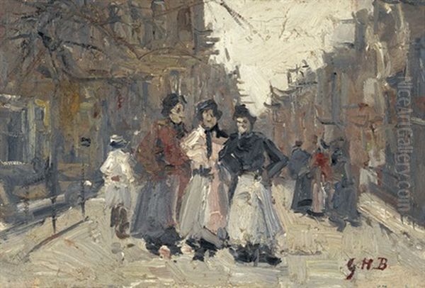 Portrat Dreier Frauen Auf Einer Strasse by George Hendrik Breitner