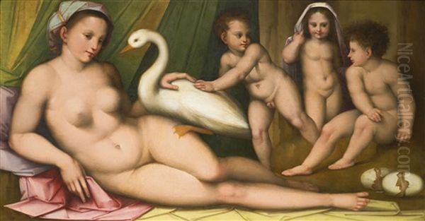 Leda And The Swan by Andrea del Brescianino