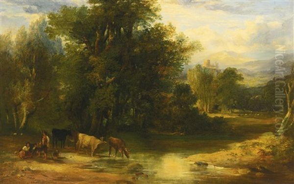 Wooded Landscape by Frederick Lee Bridell