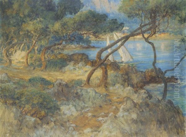 Voilier Dans Une Baie A Alger by Frederick Arthur Bridgman