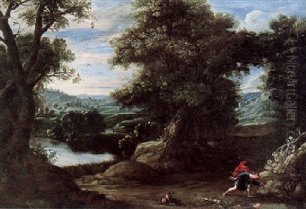 A Wooded Landscape With Narcissus by Paul Bril