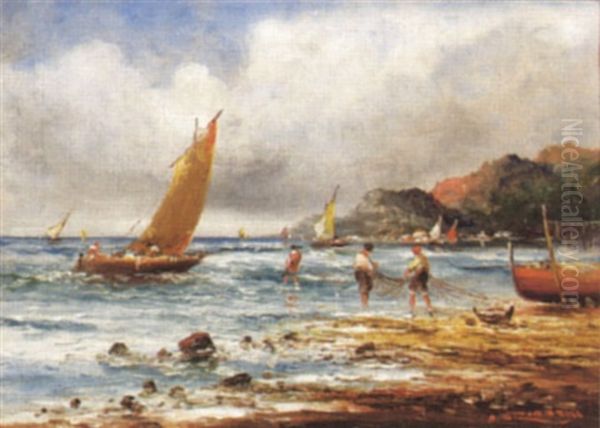 Strandlandschaft Mit Fischern by Anton Brioschi