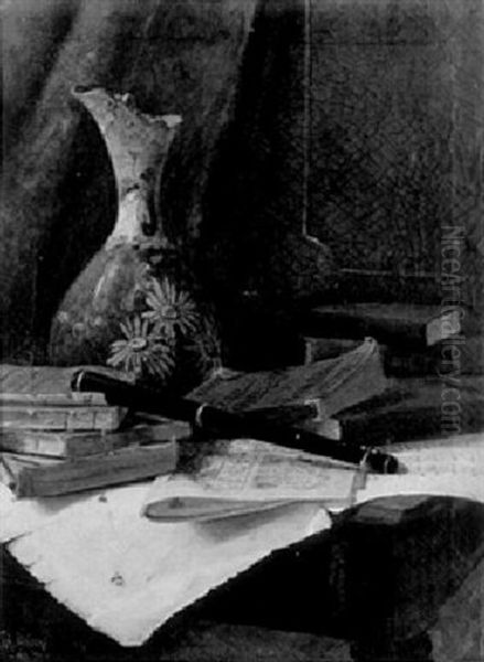 Still Life With Books And Vase by Nicholas Alden Brooks