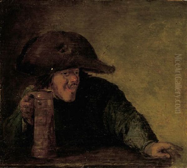 A Boor Holding A Tankard by Adriaen Brouwer