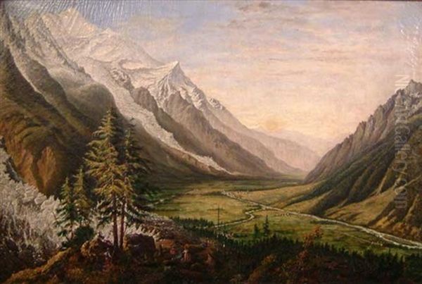 The Valley Of Chamouni And Mont Blanc by George Loring Brown