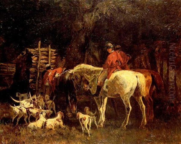 Veneurs Et Meute Avant La Chasse by John Lewis Brown