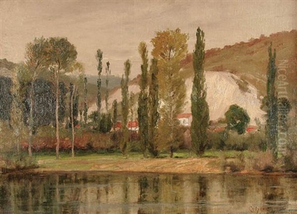 Village Along The River by Charles Francis Browne