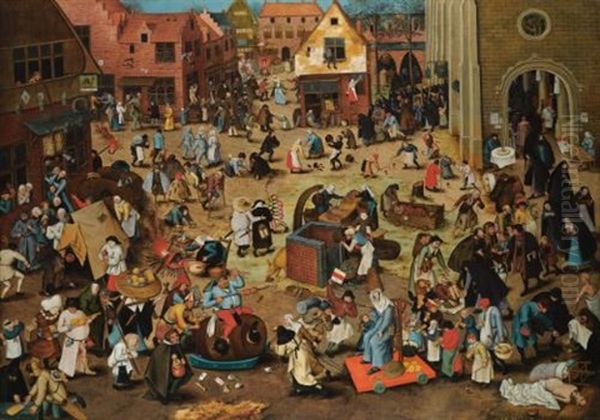 The Battle Between Carnival And Lent by Pieter Brueghel the Younger