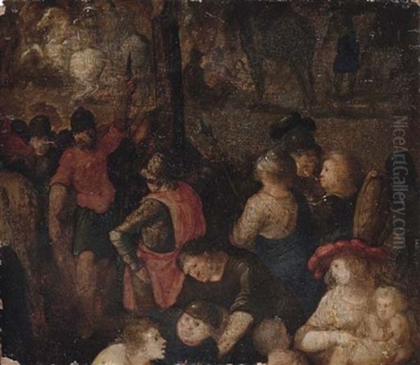 Soldiers - A Fragment, Possibly From A Crucifixion by Pieter Brueghel the Younger