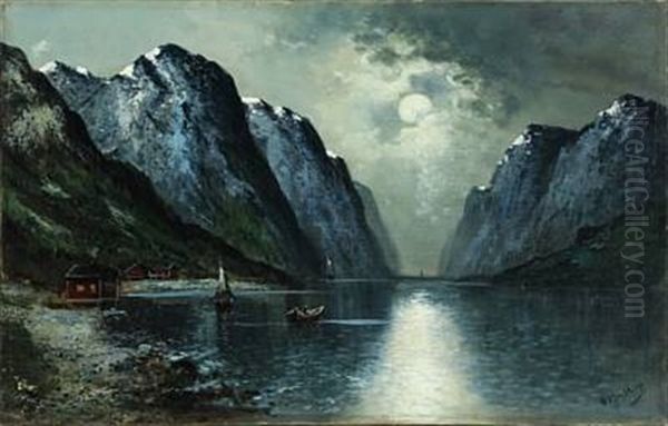 Moonlight Scenery From Lofoten In Norway by Olav Brysterp