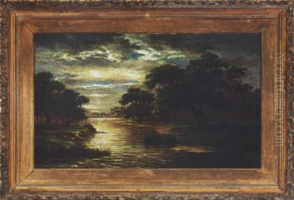 Louisiana Landscape By Moonlight by William Henry Buck