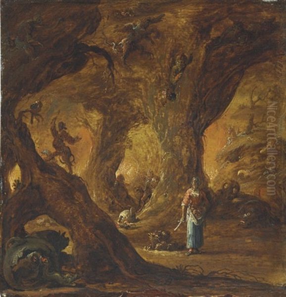 A Sorceress In A Wood Surrounded By Devils by Jan Jansz Buesem