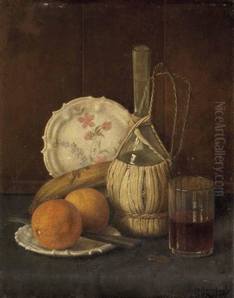 Stillleben Mit Orangen Und Karaffe by Elisabeth Bulmerincq-Korolenko