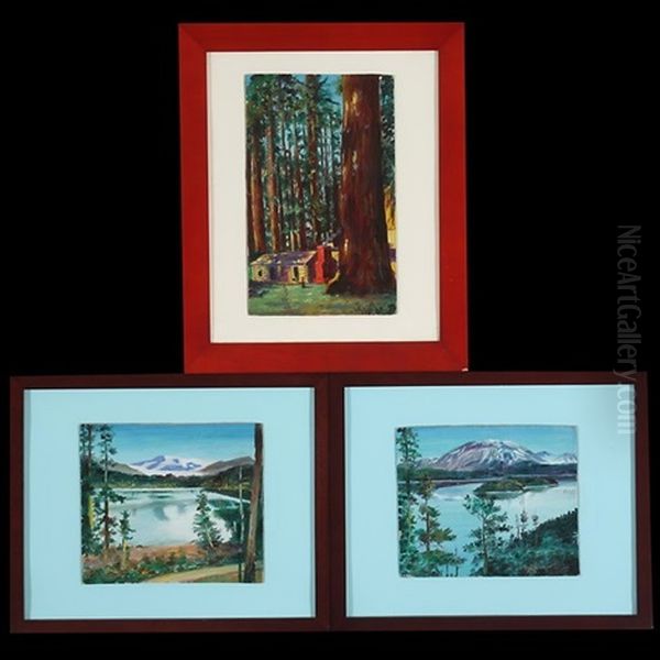 Mariposa Grove (+ 2 Works; 3 Works) by Elbridge Ayer Burbank