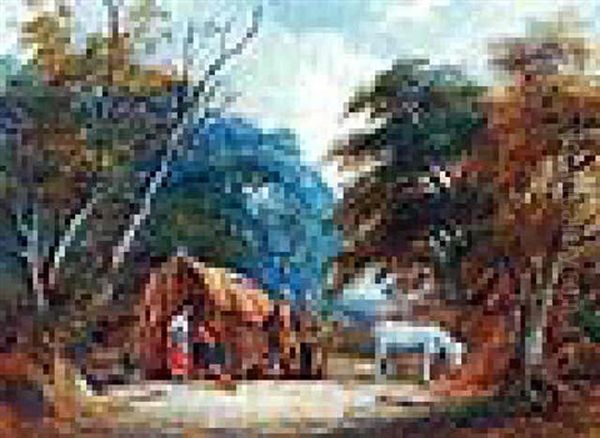 A Gypsy Encampment by Robert Burrows