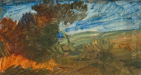 Herbstlandschaft Mit Blauem Himmel by Wilhelm Busch