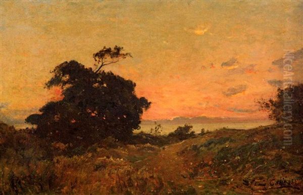 Paysage Au Soleil Couchant by Louis Alexandre Cabie