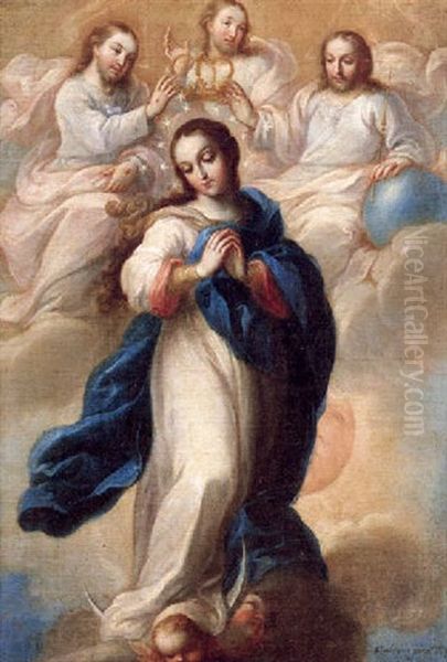 La Coronacion De La Virgen by Miguel Cabrera