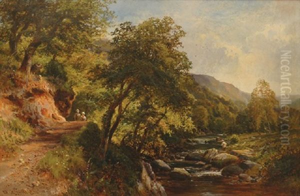 Near Water's Edge, On The East Lyn North Devon by Walter Wallor Caffyn