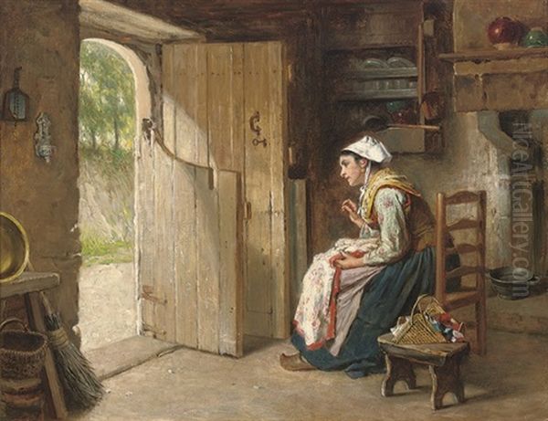 Awaiting A Visitor by Leon Emile Caille