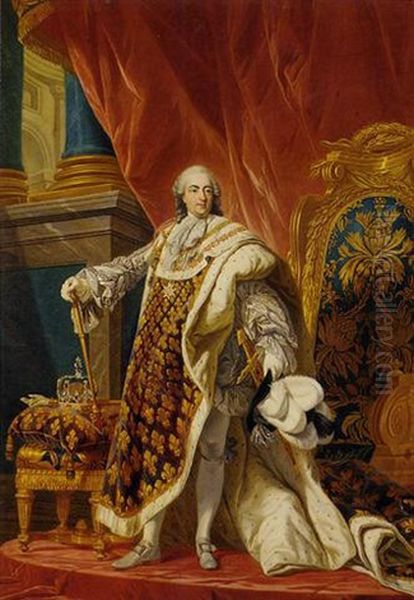 King Louis Xv In Full Ceremonial Dress by Antoine-Francois (Calet) Callet