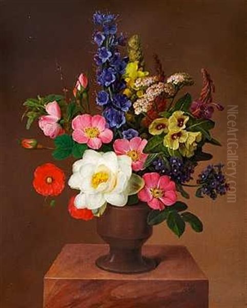 En Broget Buket Blomster by Johannes Ludwig Camradt