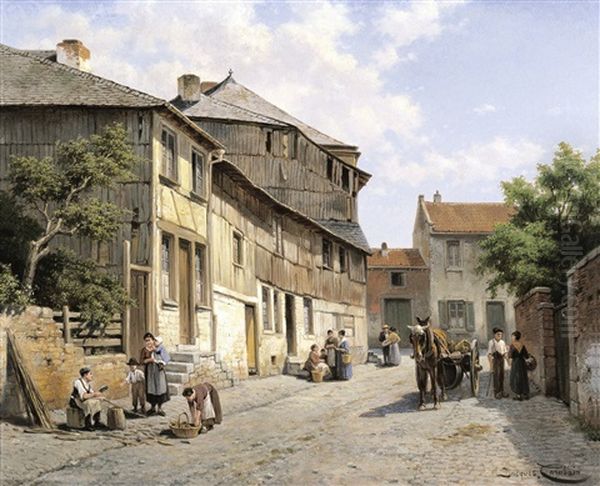 Vieilles Maisons A St.- Hubert (ardennes) by Jacques Francois Carabain