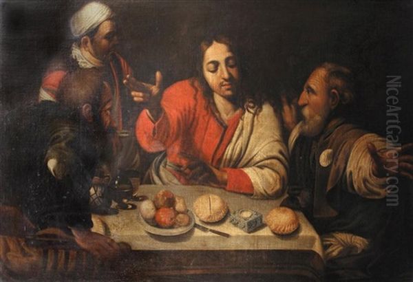 Les Pelerins D'emmaus by  Caravaggio