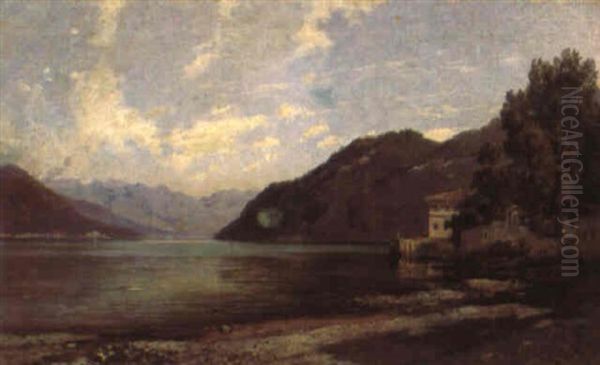 Il Lago Di Lecco Da Lierno by Filippo Carcano