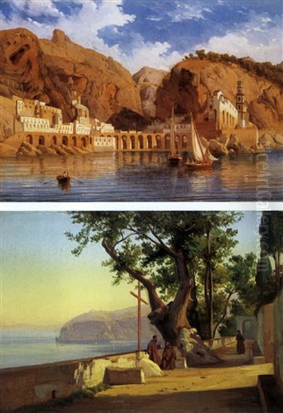 Ansicht Von Amalfi (+ Kuste Von Sorrent; Pair) by Consalvo Carelli