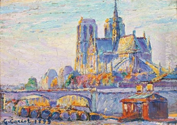 Notre Dame Et Les Quais by Gustave Camille Gaston Cariot