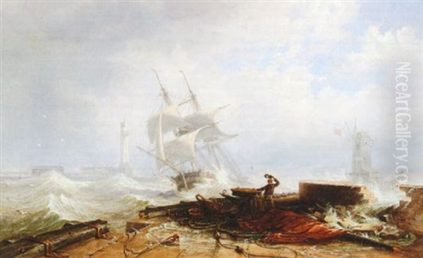 Sunderland Old Harbour, 1832 by John Wilson Carmichael