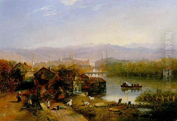 View Of Zurich by John Wilson Carmichael