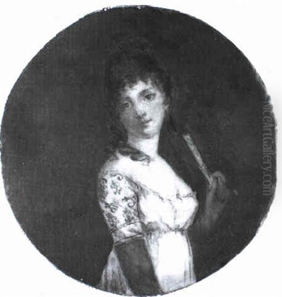 Retrato De Dama Con Abanico by Antonio Carnicero Mancio