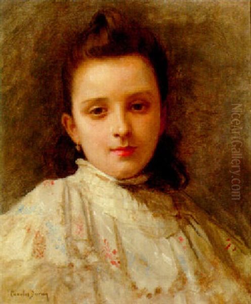 A Portrait Of A Young Girl by  Carolus-Duran