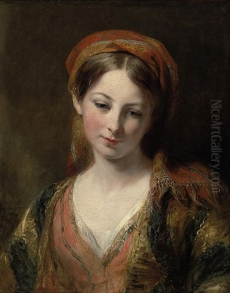 Portrait Of A Young Girl, Henrietta Carpenter (?), In Oriental Dress by Margaret Sarah Carpenter