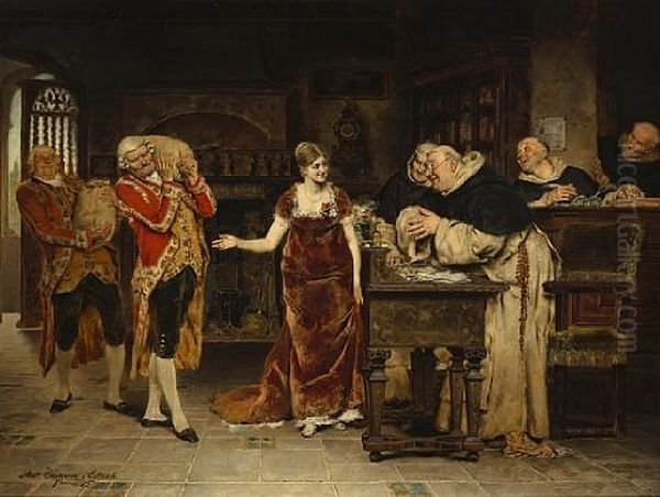 The Donation by Antonio Casanova y Estorach