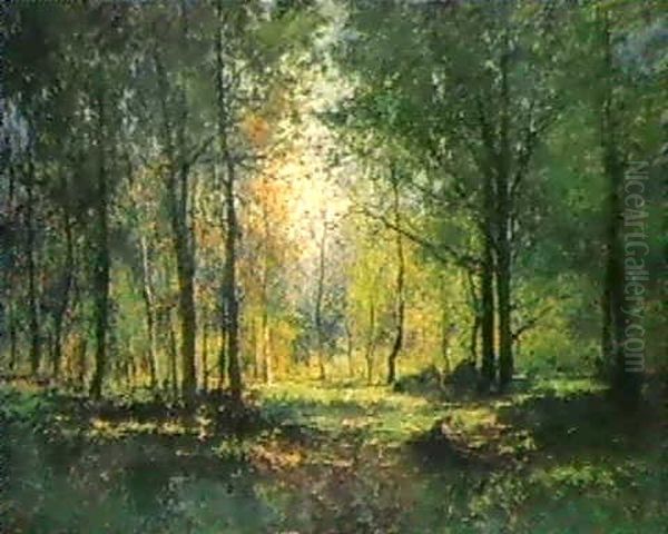 Herbstliche Waldlandschaft by Gustave Eugene Castan