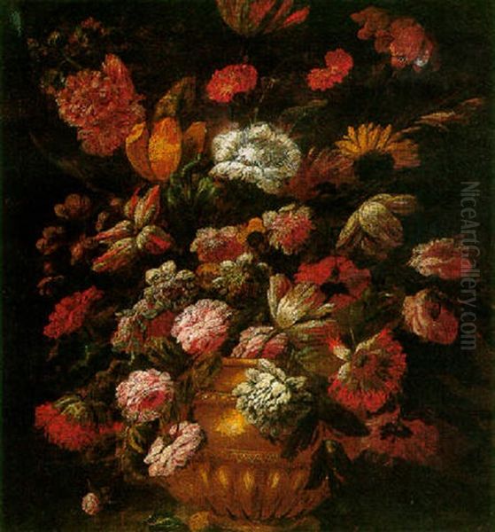 A Still Life Of Flowers In A Gilt Urn by Pieter Casteels III