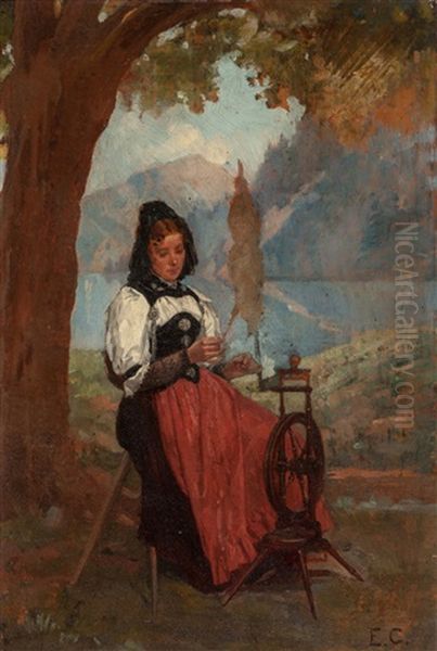 Spinning In The Mountains by Edouard Castres