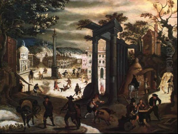 Scene De Carnaval by Louis de Caullery