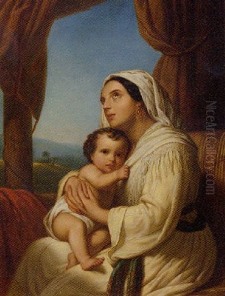 Montenegrin Mother And Child by Jaroslav Cermak