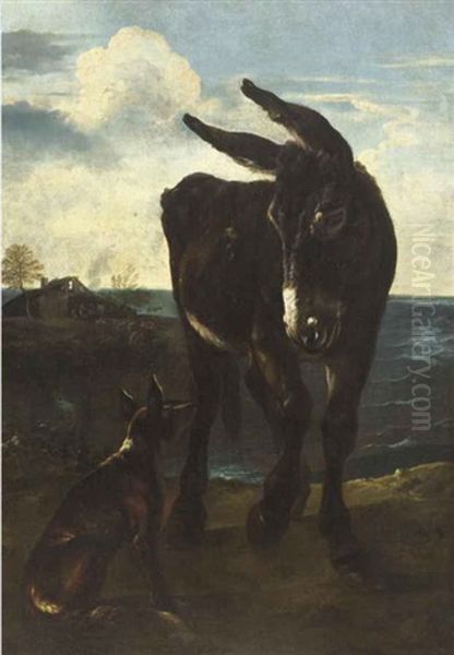 The Donkey And The Fox by Michelangelo Cerquozzi